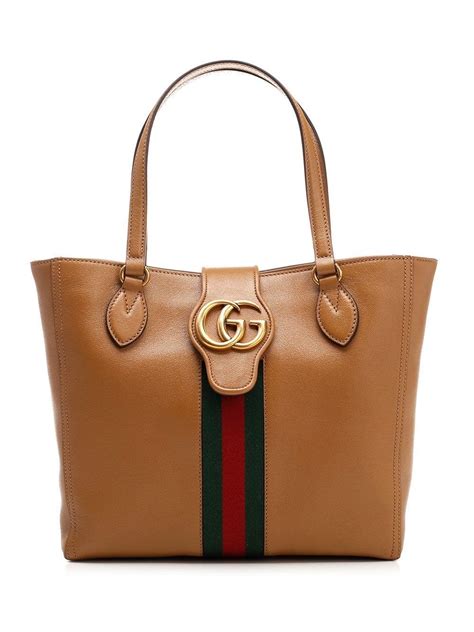 Gucci Dahlia Leather Tote in Natural 